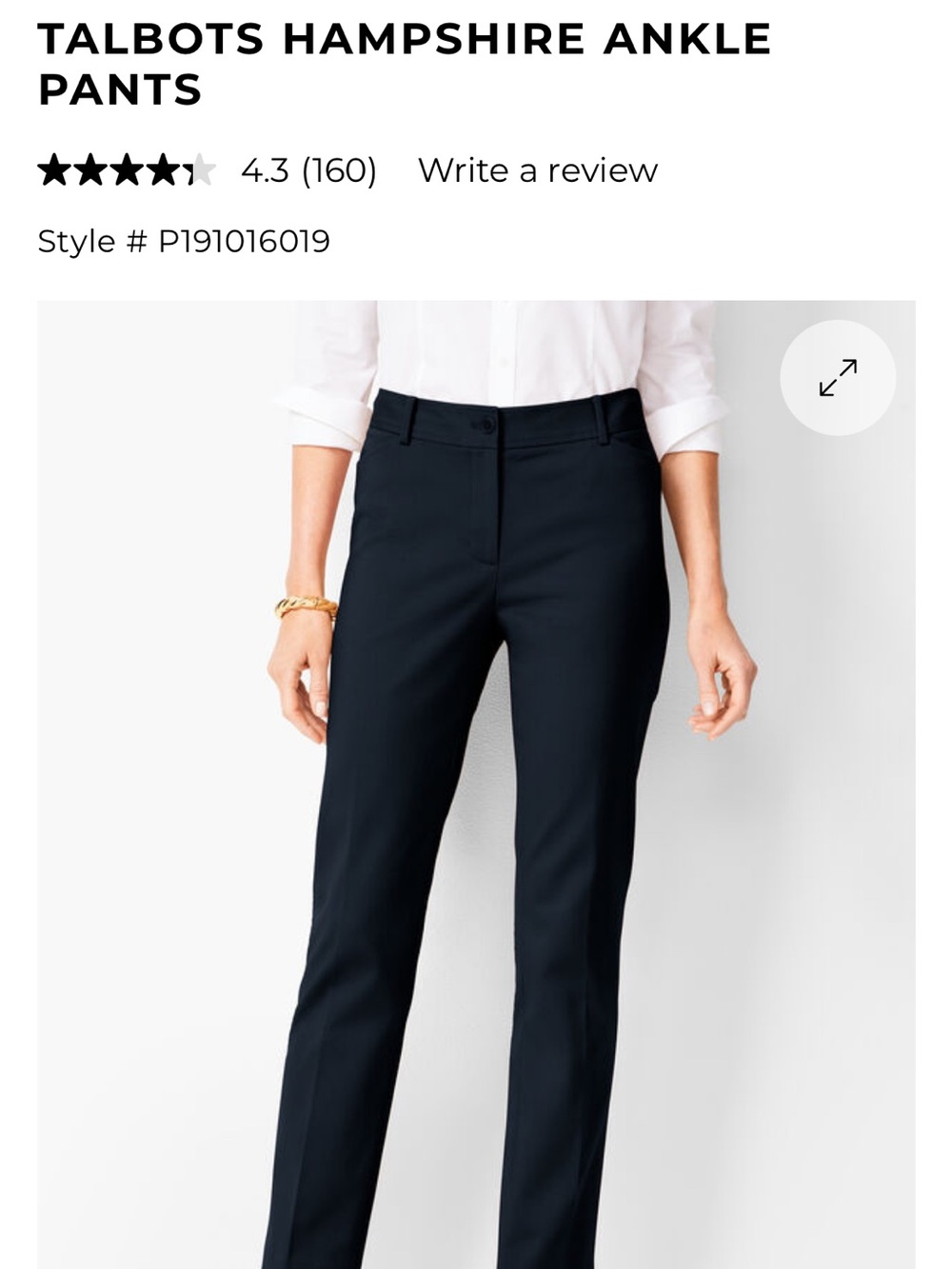 Black Talbots Hampshire Ankle Pants 16WP